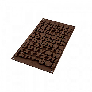 Форма силиконовая SF 169 CHOCO ABC т.м. Silikomart (Шоколадный алфавит), коричневая